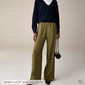 J. Crew Stratus Green frosty olive Wide Leg Pants NEW with tags